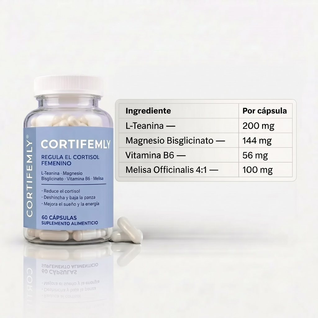 CORTIFEMLY | Reduce el cortisol, la hinchazon, el estrés y la ansiedad.