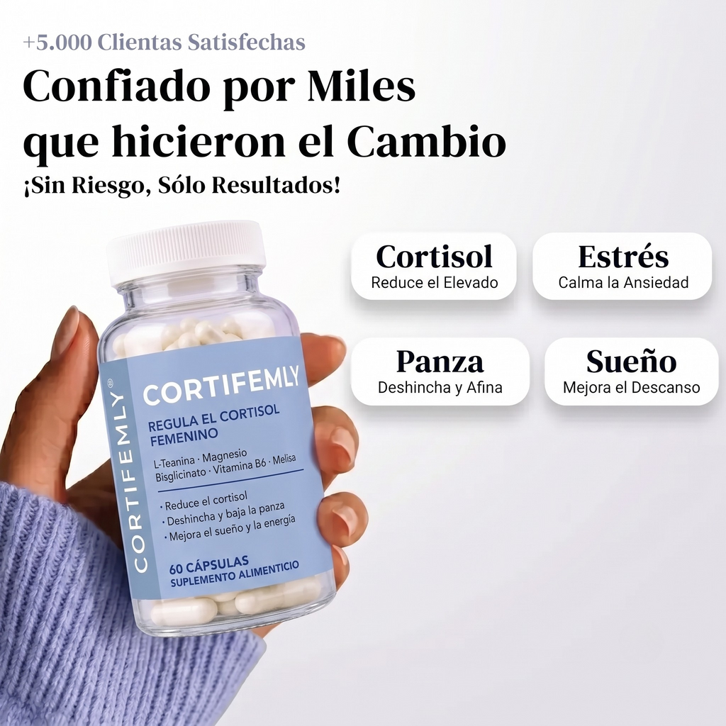 CORTIFEMLY | Reduce el cortisol, la hinchazon, el estrés y la ansiedad.